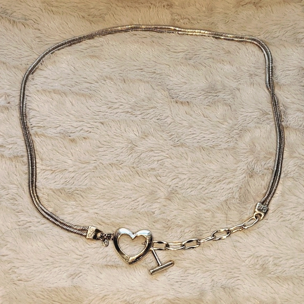 Brighton Open Heart Snake Chain Belt Size Medium